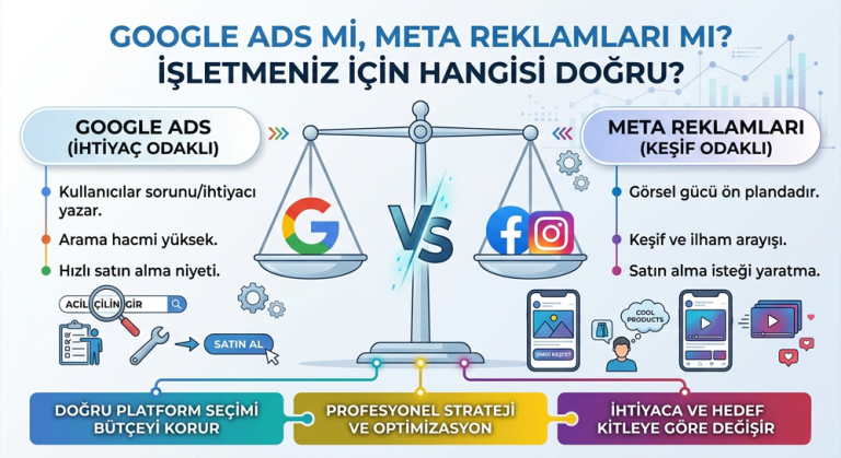 Google Ads mi Meta reklamları mı karşılaştırması
